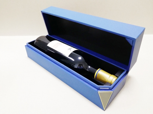 Blue Matte Special paper Magnetic Clamshell box Cardboard Wine Box Packaging Customizable