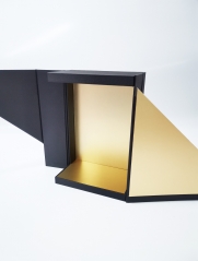 FSC Black texture paper Double door Shaped wine box