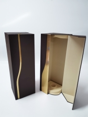 FSC Coffe soft touch paper Flocking vac tray Double door Wine box