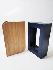 FSC Woodgrained paper Flocking EVA Sliding Wine box