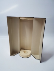 FSC Coffe soft touch paper Flocking vac tray Double door Wine box