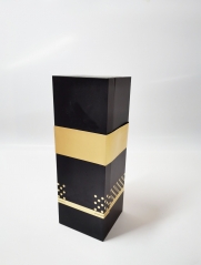 FSC Black soft touch paper gold card Girdle Flocking vac tray Wine box
