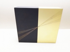 Luxury Black Golden Drawer Foil Stamping Cardboard Bottle Sliding Lid Custom XO Wine Glass Box