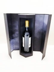 Black recyclable paper hexagon wine boxes
