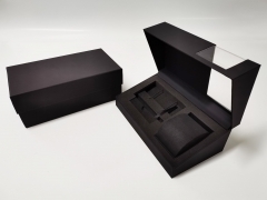 Transparent acrylic black Soft touch paper EVA Inner tray strap set case Watch boxes