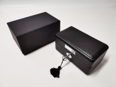 MDF Medium density fiberboard Black Leather Keychain Three watch suit Watch storage boxes