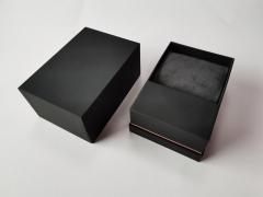 FSC Black Soft touch paper Top and lid Watch box