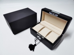 MDF Medium density fiberboard Black Leather Keychain Three watch suit Watch storage boxes