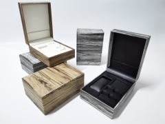 Hand Interchangeable Strap Box Wood grain PU leather Exhibition Set Watch boxes