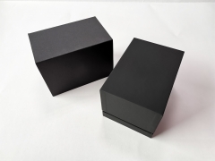 FSC Black Soft touch paper Top and lid Watch box