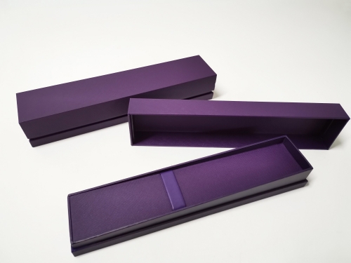 FSC Violet Texture paper Long Watch box Gift box