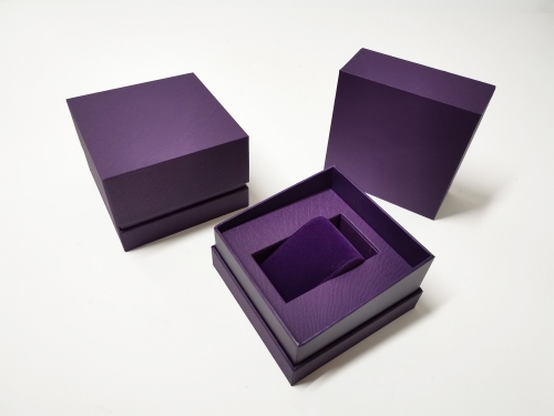 FSC Violet Texture paper Square Watch box Gift box