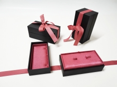 Branded logo printing mini ring pack ribbon closure jewelry packaging box velvet insert