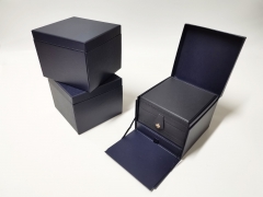 Custom PU leather Metal buckle jewelry case jewelry box leather packaging box