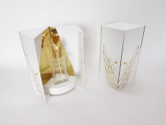 FSC Luxury gold board double open door perfume bottle paper packaging box