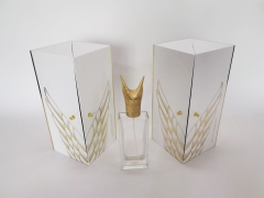 FSC Luxury gold board double open door perfume bottle paper packaging box