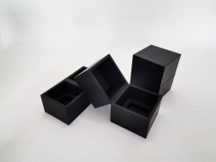 FSC Customized Black glossy paper flip perfume box
