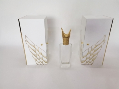 FSC Luxury gold board double open door perfume bottle paper packaging box