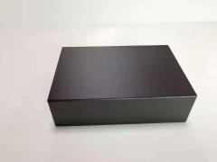 FSC Custom Magnetic Closure Matt Lamination Folding Paper Gift Box With Glossy Black UV Coating Logo