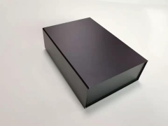 FSC Custom Magnetic Closure Matt Lamination Folding Paper Gift Box With Glossy Black UV Coating Logo