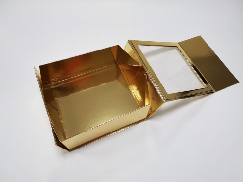 FSC Luxury customized golden paper cardboard magnetic folding foldable magnet gift packaging box