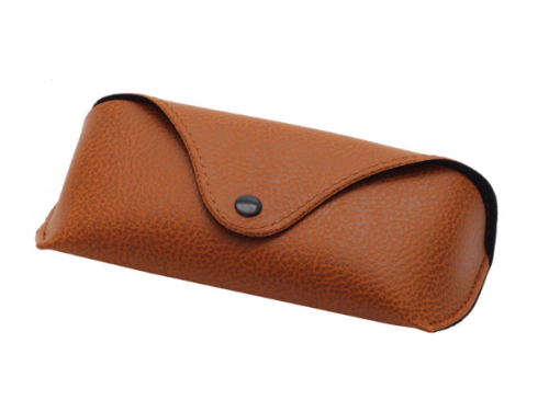 Classic band design Brown pu leather sunglasses case custom logo sun glasses cases box