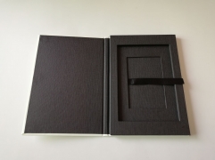 FSC Soft touch paper book type open magnetic certificate box