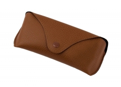 Classic band design Brown pu leather sunglasses case custom logo sun glasses cases box