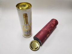 Custom round paper packaging round cardboard tube whisky wine bottle gift