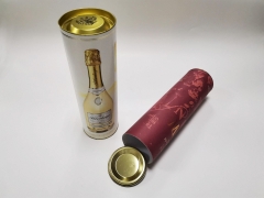 FSC Custom logo cylinder type gift box round paper tube wine cardboard packaging gift boxes